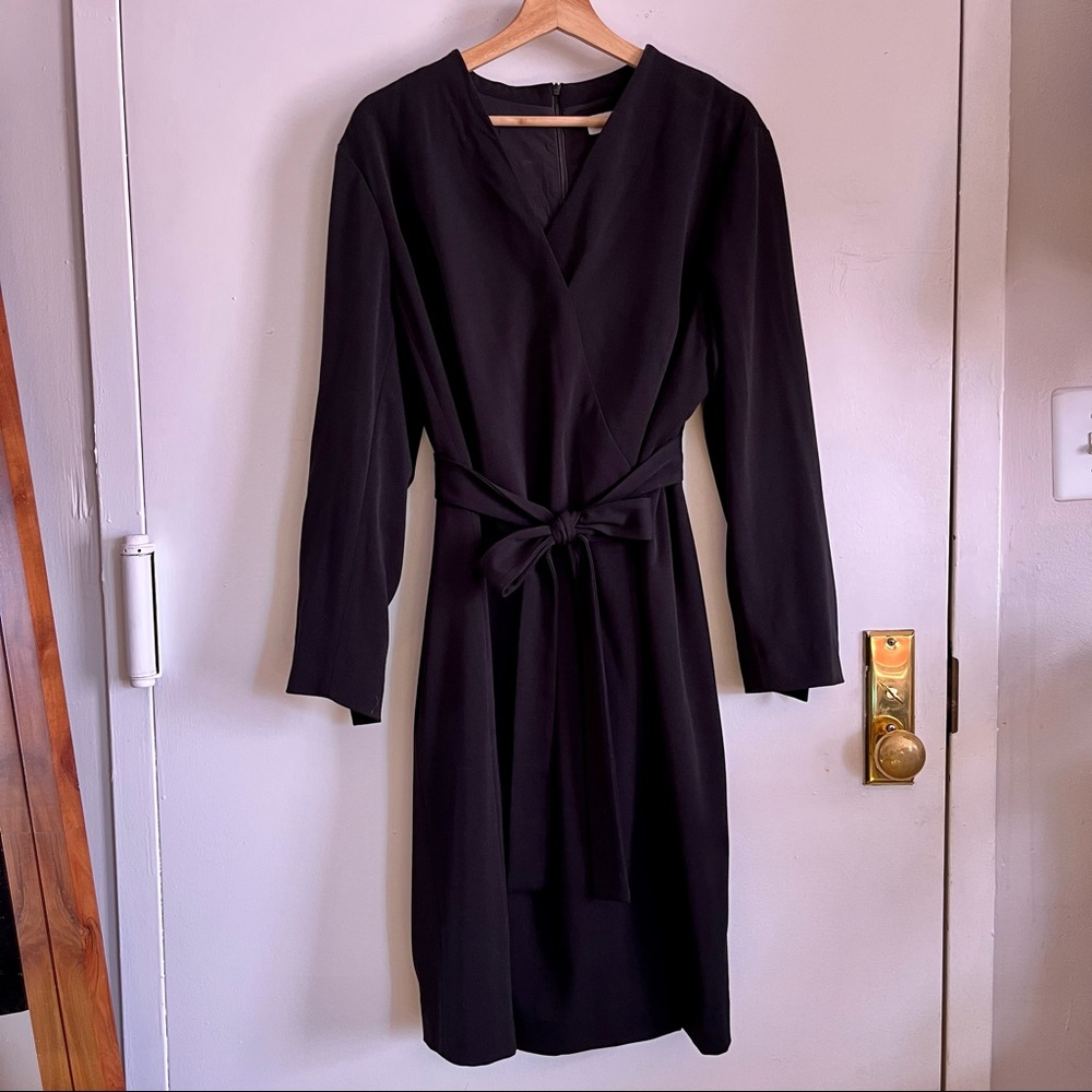 MM Lafleur belted wrap dress • black • size +2 / 18W